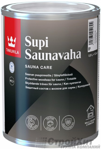 TIKKURILA SUPI SAUNAVAHA 0.9 Л Защитный состав для с воском для сауны TIKKURILA SUPI SAUNAVAHA 0.9 Л Защитный состав для с воском для сауны