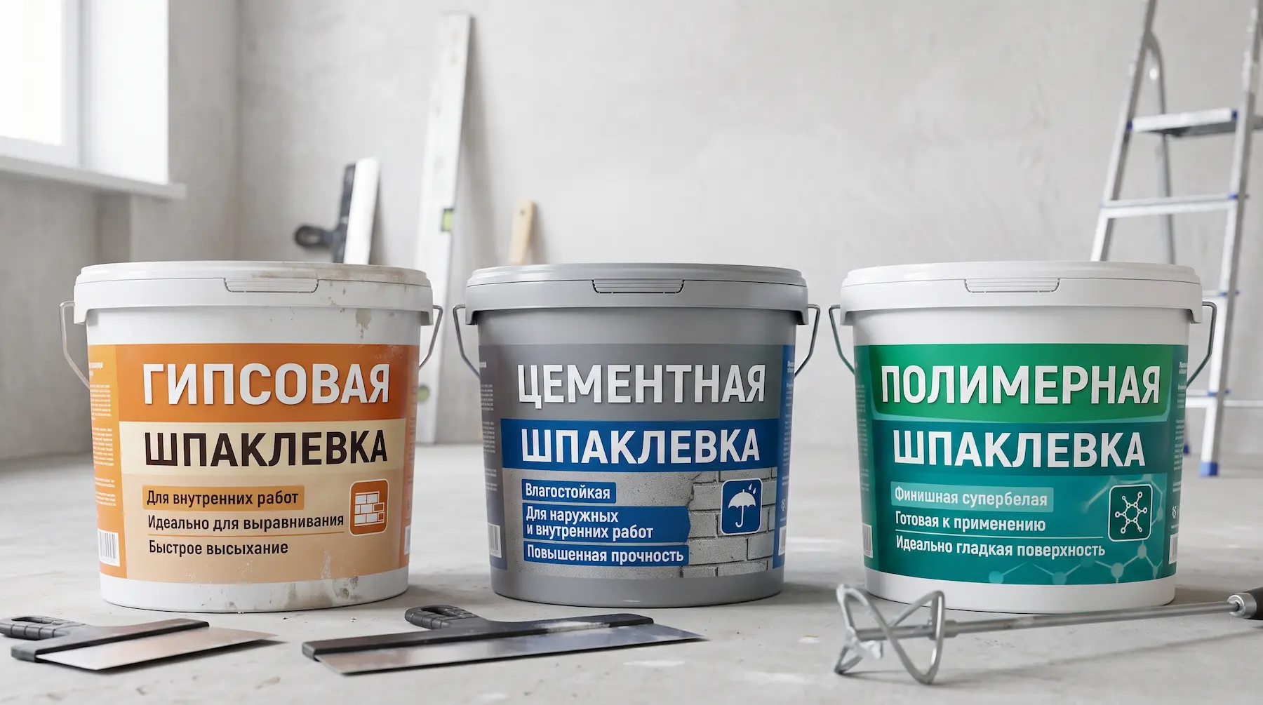 Какая шпаклевка лучше для стен под покраску: гипсовые, цементные и полимерные составы