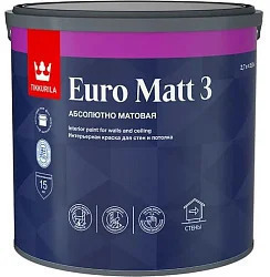 Tikkurila Euro Matt 3 краска для стен и потолков