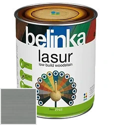 Belinka Lasur NEW / Белинка Лазурь Деревозащитное лазурное покрытие 0.75 л цвет 30 платиново-серый палитра Belinka