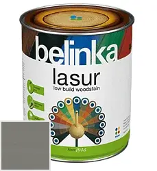 Belinka Lasur NEW / Белинка Лазурь Деревозащитное лазурное покрытие 0.75 л цвет 29 каменно-серый палитра Belinka