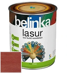 Belinka Lasur NEW / Белинка Лазурь Деревозащитное лазурное покрытие 0.75 л цвет 18 красная палитра Belinka