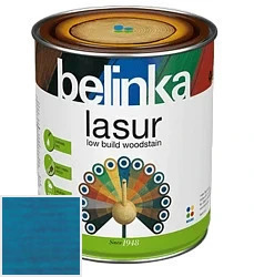 Belinka Lasur NEW / Белинка Лазурь Деревозащитное лазурное покрытие 0.75 л цвет 72 санториново-синяя палитра Belinka
