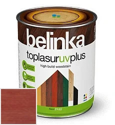 Belinka Toplasur UV Plus  NEW /Белинка Топлазурь УВ плюс Декоративное лазурное покрытие 5 л цвет 18 красная палитра Belinka