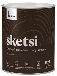 Кроющий антисептик для деревянных фасадов Talatu Sketsi полуматовый