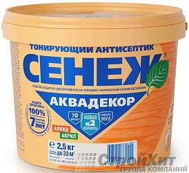 Сенеж Аквадекор тонирующий антисептик