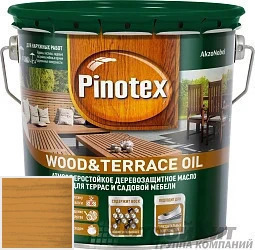 PINOTEX WOOD&TERRACE OIL 9 л цвет 025 палитра Pinotex "Древесная Гармония"
