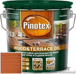PINOTEX WOOD&TERRACE OIL 9 л цвет 032 палитра Pinotex "Древесная Гармония"