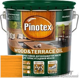 PINOTEX WOOD&TERRACE OIL 9 л цвет 027 палитра Pinotex "Древесная Гармония"