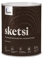Кроющий антисептик для деревянных фасадов Talatu Sketsi полуматовый