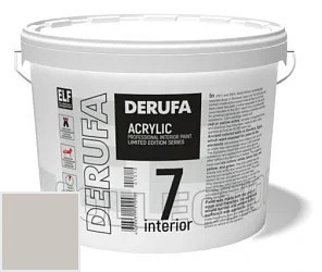 Derufa Интерьер-7 (SM) шелковисто-матовая краска 9 л цвет DRF 9064 палитра DERUFA